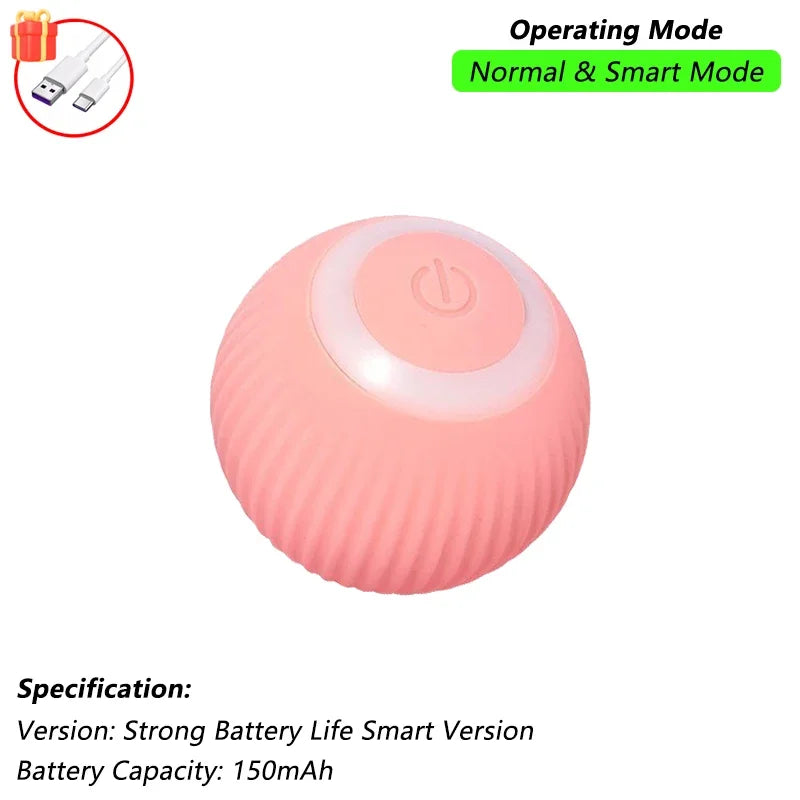 Brinquedo interativo de bola de gato, bola de rolamento automática com cauda