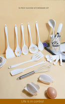 Rosa 18 pçs grau alimentício silicone cozinha panelas utensílios turner espátula colher de medição prático ferramenta cozinha conjunto