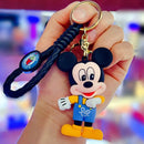 Novo anime disney chaveiro dos desenhos animados mickey mouse minnie lilo & ponto bonito boneca chaveiro ornamento pingente crianças brinquedos presentes