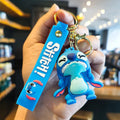 Novo anime disney chaveiro dos desenhos animados mickey mouse minnie lilo & ponto bonito boneca chaveiro ornamento pingente crianças brinquedos presentes
