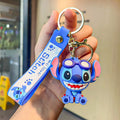 Novo anime disney chaveiro dos desenhos animados mickey mouse minnie lilo & ponto bonito boneca chaveiro ornamento pingente crianças brinquedos presentes