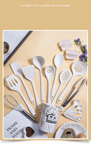 Rosa 18 pçs grau alimentício silicone cozinha panelas utensílios turner espátula colher de medição prático ferramenta cozinha conjunto
