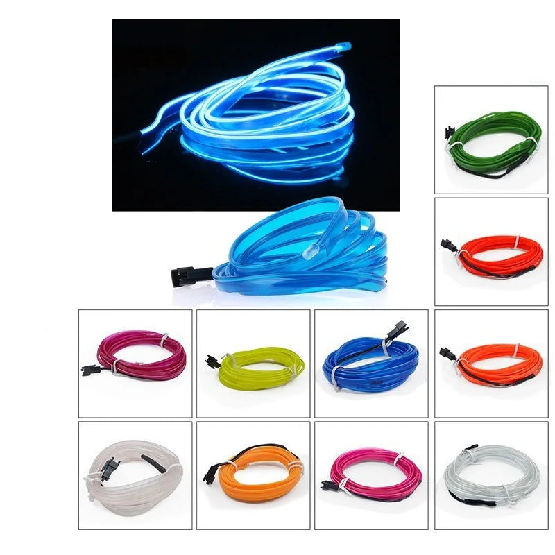 Led Interior do carro luz fria painel decorativo console auto led luzes ambientais 1/2/3/4/5m