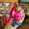 Novo anime disney chaveiro dos desenhos animados mickey mouse minnie lilo & ponto bonito boneca chaveiro ornamento pingente crianças brinquedos presentes