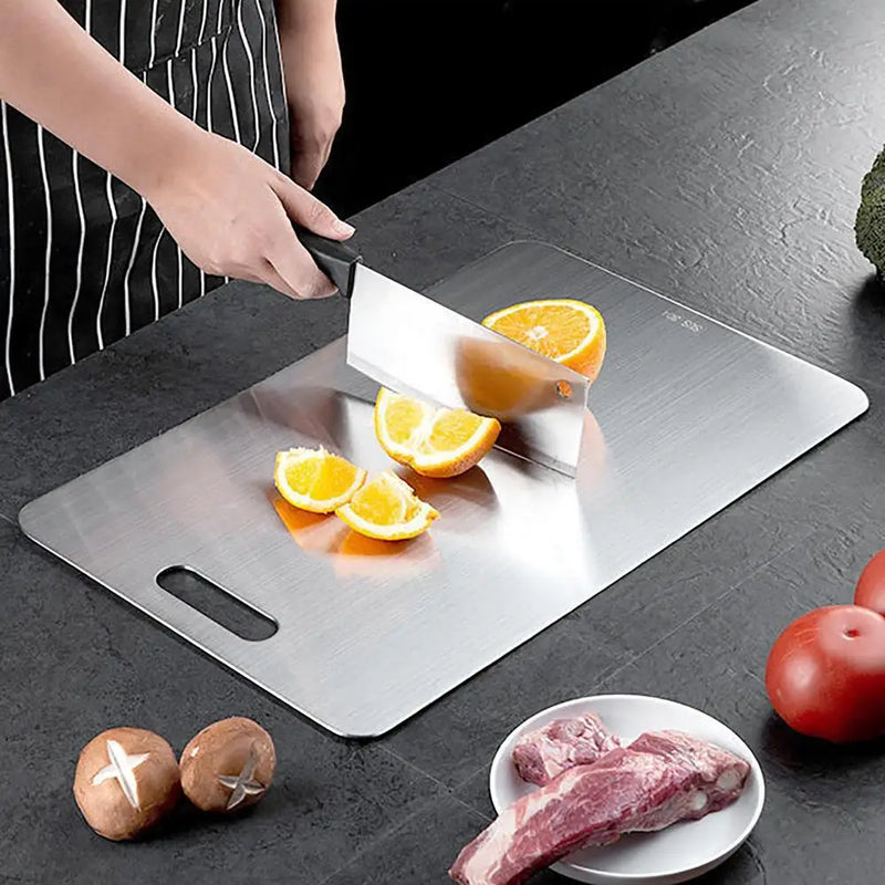 Tábuas De Corte De Titânio Para Cozinha Tábua De Aço Inoxidável 304 Espessada E De Dupla Face