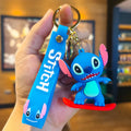 Novo anime disney chaveiro dos desenhos animados mickey mouse minnie lilo & ponto bonito boneca chaveiro ornamento pingente crianças brinquedos presentes