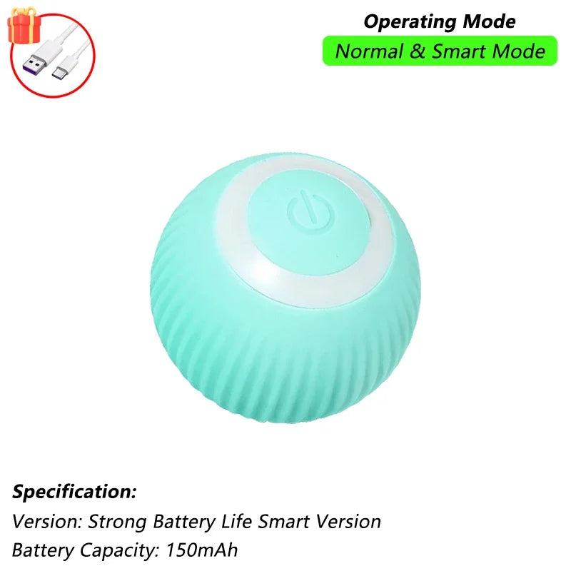 Brinquedo interativo de bola de gato, bola de rolamento automática com cauda