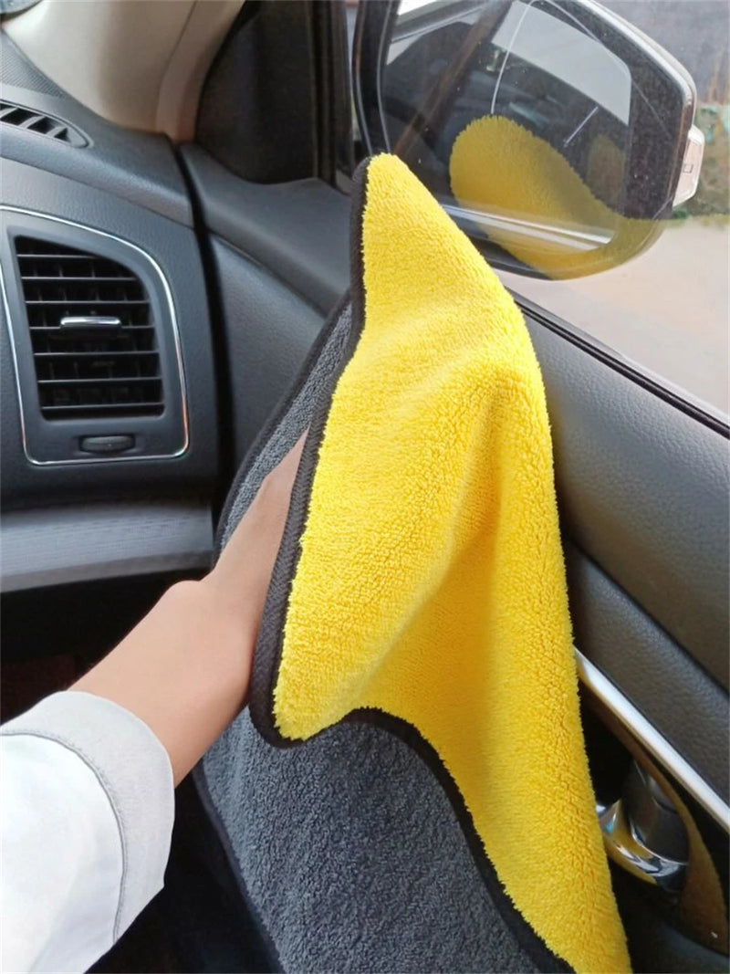 Toalha de limpeza de microfibra, grosso, macio, pano de secagem, lavagem do corpo do carro