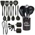 Rosa 18 pçs grau alimentício silicone cozinha panelas utensílios turner espátula colher de medição prático ferramenta cozinha conjunto