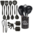Rosa 18 pçs grau alimentício silicone cozinha panelas utensílios turner espátula colher de medição prático ferramenta cozinha conjunto