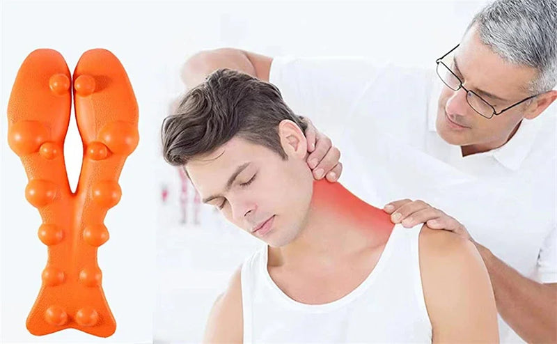 Relaxador de pescoço e ombro com ponto de massagem na parte superior das costas, dispositivo de tração cervical maca de pescoço para alívio da dor e coluna TMJ