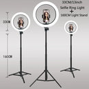 26 33cm luzes de vídeo luz regulável selfie led anel luz usb anel lâmpada iluminação com tripé suporte para fazer youtube ringlight