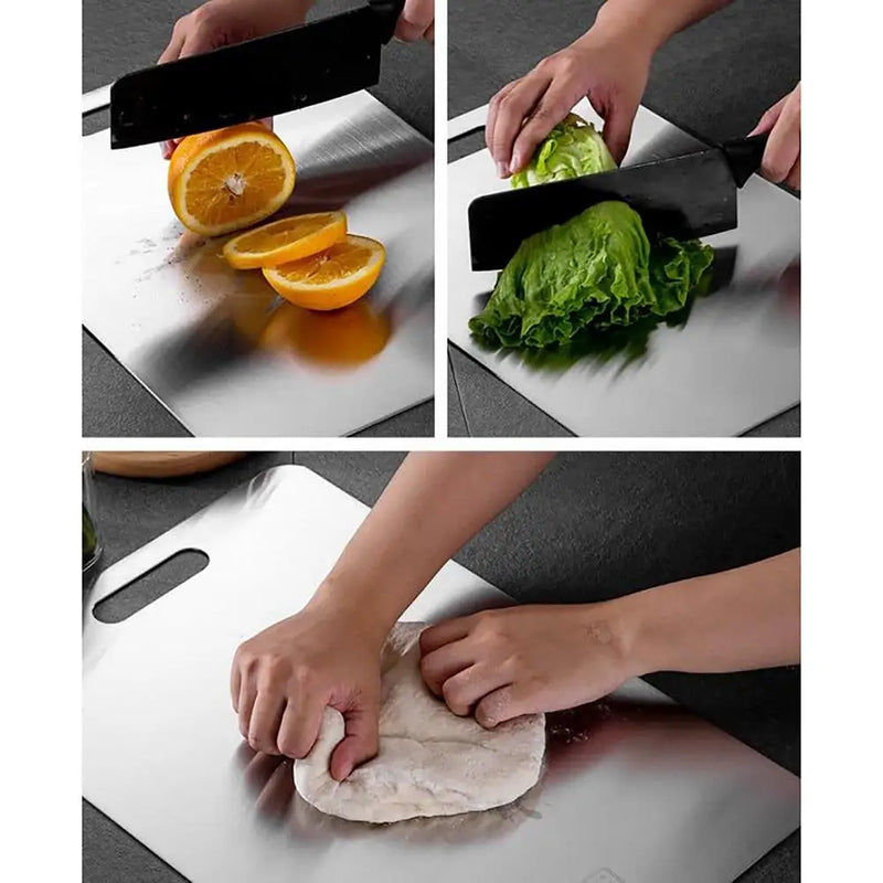 Tábuas De Corte De Titânio Para Cozinha Tábua De Aço Inoxidável 304 Espessada E De Dupla Face