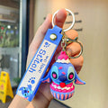 Novo anime disney chaveiro dos desenhos animados mickey mouse minnie lilo & ponto bonito boneca chaveiro ornamento pingente crianças brinquedos presentes
