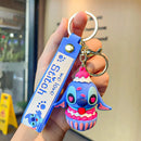 Novo anime disney chaveiro dos desenhos animados mickey mouse minnie lilo & ponto bonito boneca chaveiro ornamento pingente crianças brinquedos presentes
