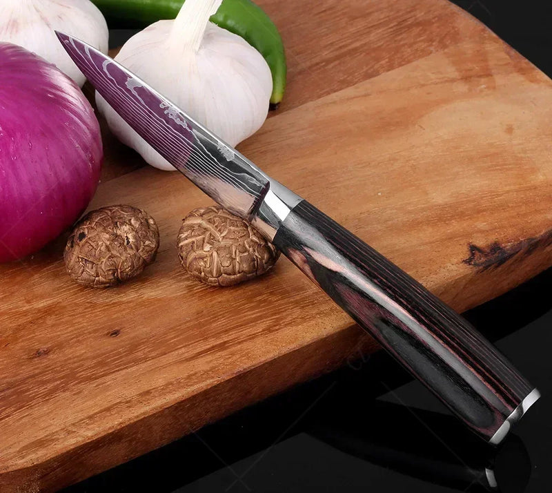 Damasco faca do chef facas de cozinha conjunto profissional desossa faca cutelo