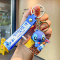 Novo anime disney chaveiro dos desenhos animados mickey mouse minnie lilo & ponto bonito boneca chaveiro ornamento pingente crianças brinquedos presentes