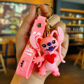 Novo anime disney chaveiro dos desenhos animados mickey mouse minnie lilo & ponto bonito boneca chaveiro ornamento pingente crianças brinquedos presentes