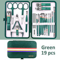 Ouriner 6-18 pçs conjuntos de manicure portátil kits de pedicure preto brilhante