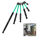 1pc 25-150mm pz2 chave de fenda magnética bits resistente longo poidriv chave de fenda bit 1/4 Polegada 6.35mm hex haste chave de fenda ferramenta de mão