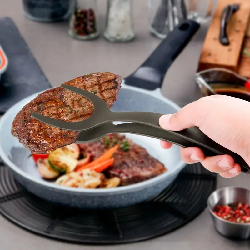 pinças espátula 2 em 1 náilon aperto flip pinças bife espátula pinças