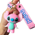 Novo anime disney chaveiro dos desenhos animados mickey mouse minnie lilo & ponto bonito boneca chaveiro ornamento pingente crianças brinquedos presentes