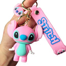 Novo anime disney chaveiro dos desenhos animados mickey mouse minnie lilo & ponto bonito boneca chaveiro ornamento pingente crianças brinquedos presentes