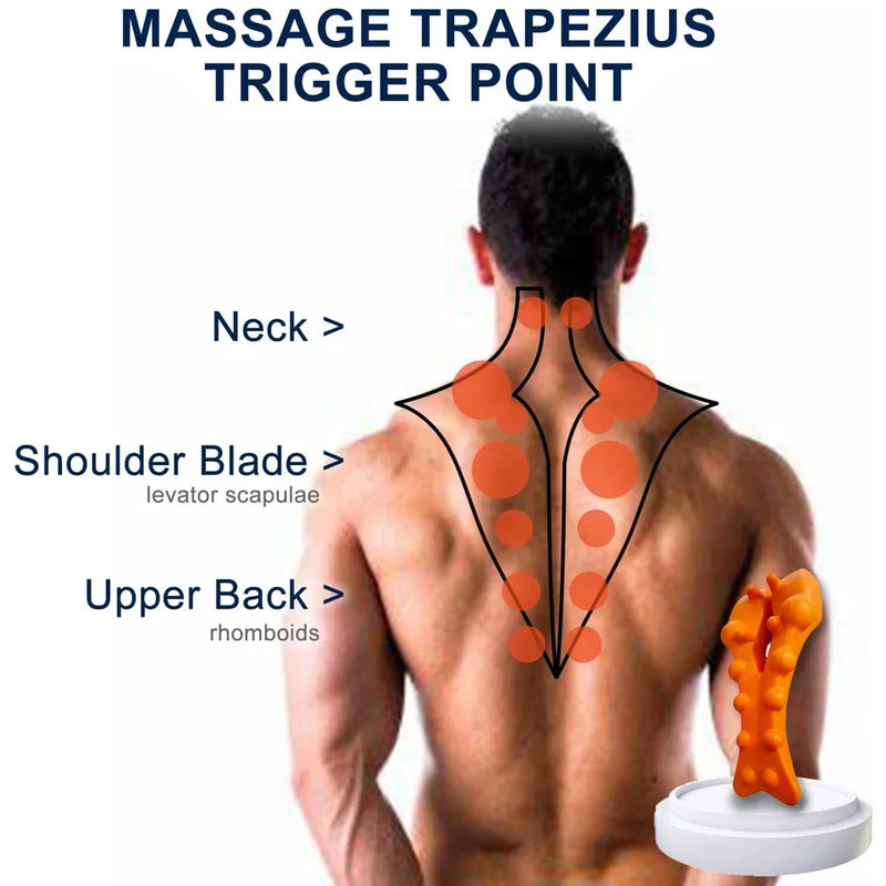 Relaxador de pescoço e ombro com ponto de massagem na parte superior das costas, dispositivo de tração cervical maca de pescoço para alívio da dor e coluna TMJ