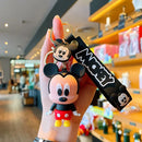 Novo anime disney chaveiro dos desenhos animados mickey mouse minnie lilo & ponto bonito boneca chaveiro ornamento pingente crianças brinquedos presentes
