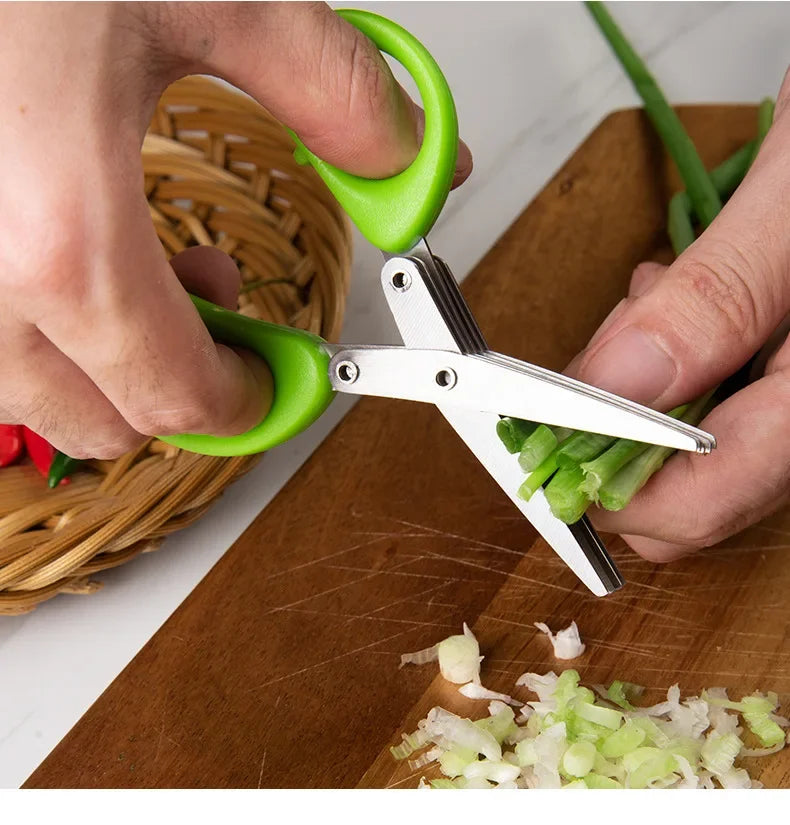 Tesoura de cozinha multifuncional de aço inoxidável, 3/5 camadas