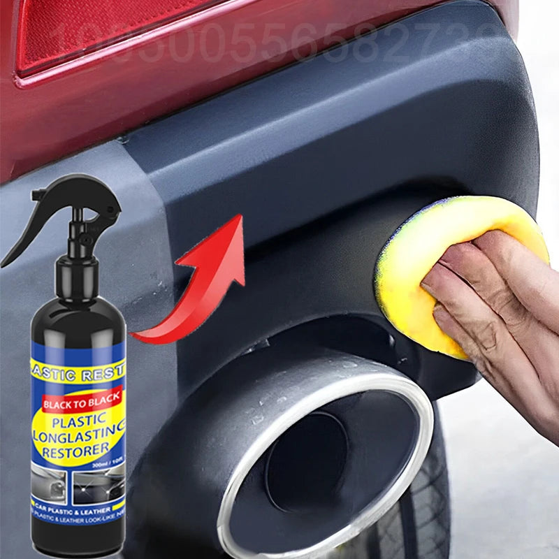 Restaurador de plástico para carro, produtos de limpeza de carro com brilho preto