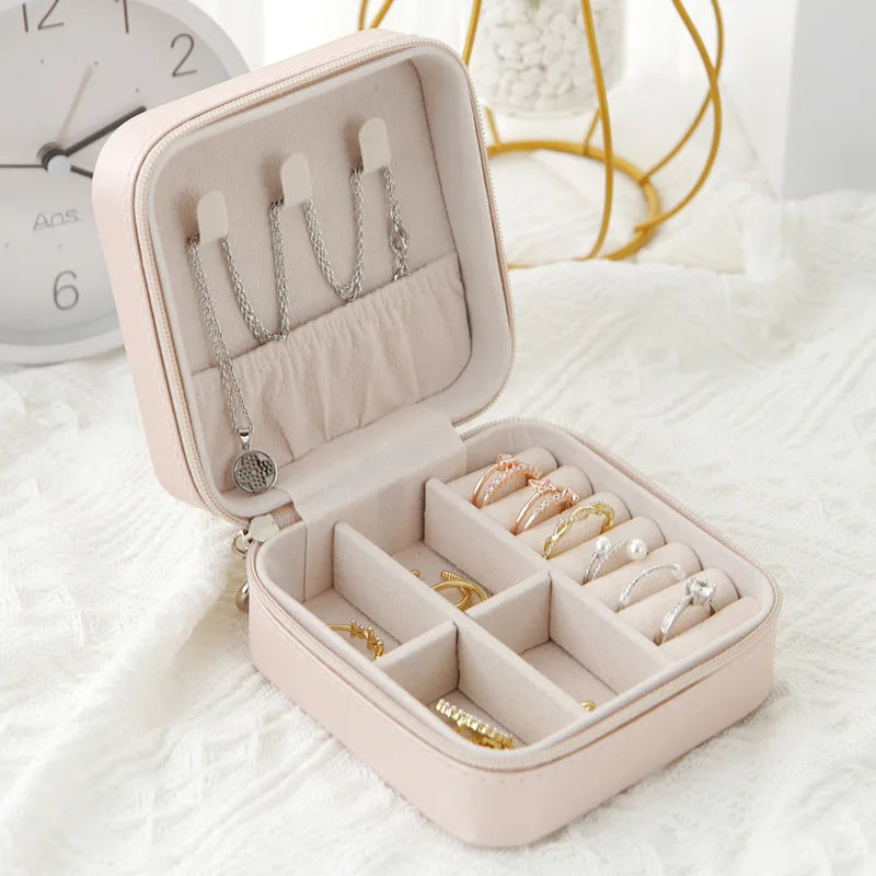 Caixa de armazenamento de camada única de couro clássico preto, branco puro rosa, moda, 1pc