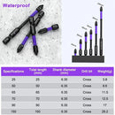 Chave de fenda magnética antiderrapante Bits, Phillips à prova de choque, Impact Bits, Hex Shank, Alloy Steel Bits, Adequado para ferramentas elétricas, 6 pcs, 12 pcs