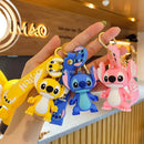Novo anime disney chaveiro dos desenhos animados mickey mouse minnie lilo & ponto bonito boneca chaveiro ornamento pingente crianças brinquedos presentes