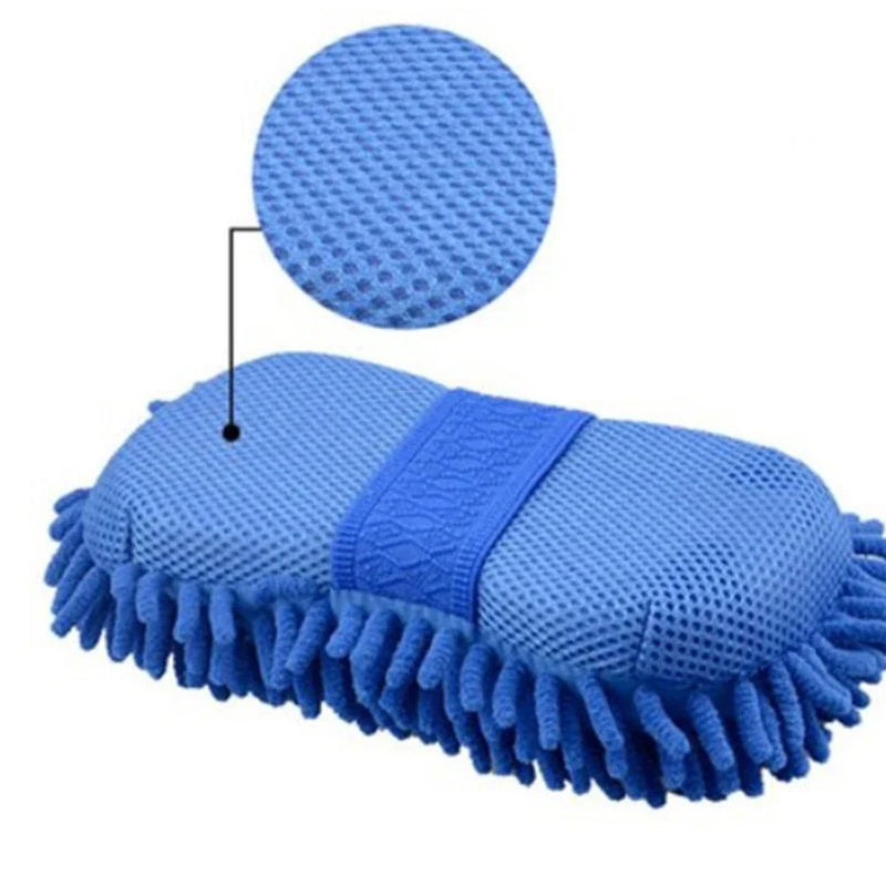 1 pc azul microfibra chenille esponja de lavagem de carro cuidados escova de lavagem almofada