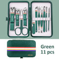 Ouriner 6-18 pçs conjuntos de manicure portátil kits de pedicure preto brilhante
