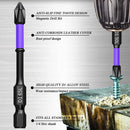 Chave de fenda magnética antiderrapante Bits, Phillips à prova de choque, Impact Bits, Hex Shank, Alloy Steel Bits, Adequado para ferramentas elétricas, 6 pcs, 12 pcs