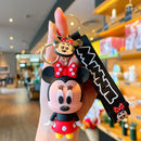 Novo anime disney chaveiro dos desenhos animados mickey mouse minnie lilo & ponto bonito boneca chaveiro ornamento pingente crianças brinquedos presentes