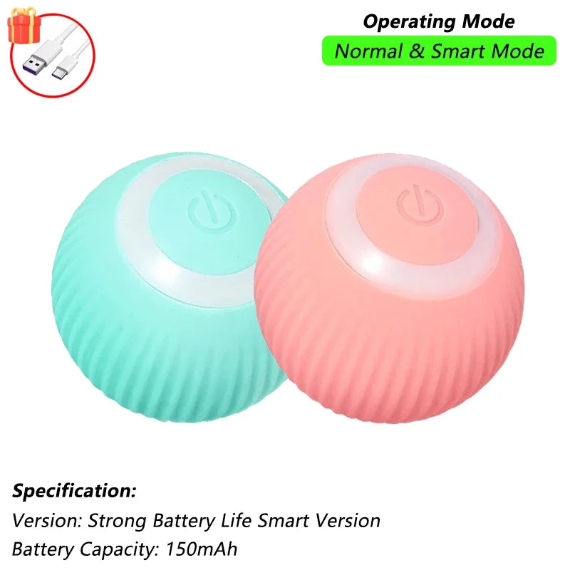 Brinquedo interativo de bola de gato, bola de rolamento automática com cauda