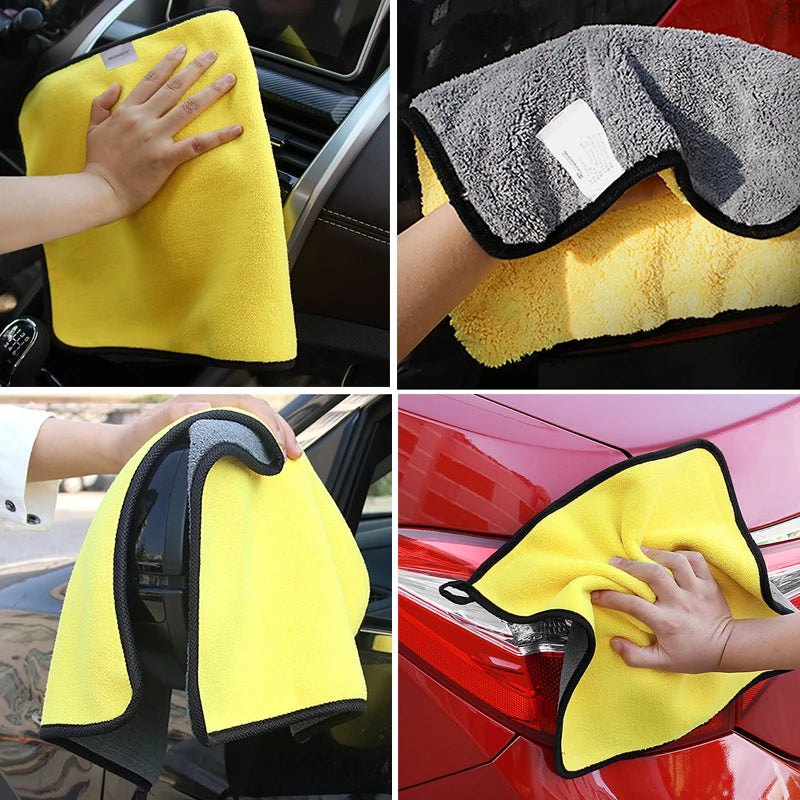Seametal toalha de lavagem de carro de microfibra dupla face toalhas para lavagem de carro