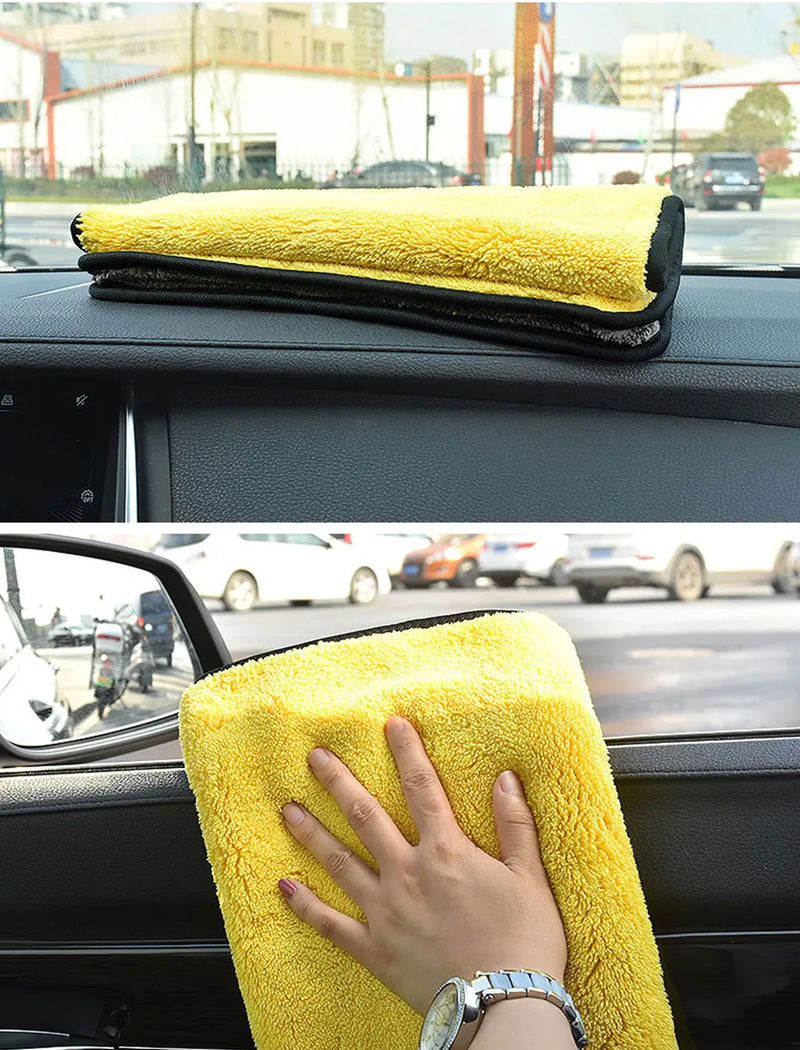 Seametal toalha de lavagem de carro de microfibra dupla face toalhas para lavagem de carro