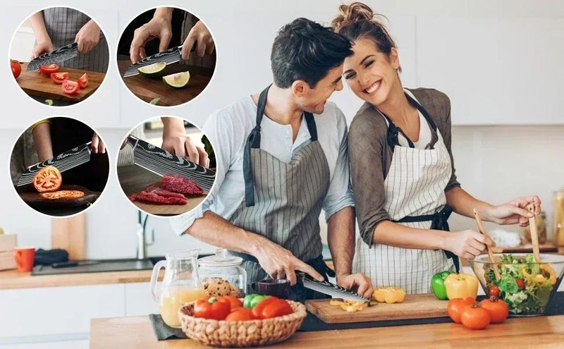 Damasco faca do chef facas de cozinha conjunto profissional desossa faca cutelo