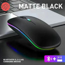 Mouse sem fio recarregável led retroiluminado computador portátil receptor bluetooth modo duplo